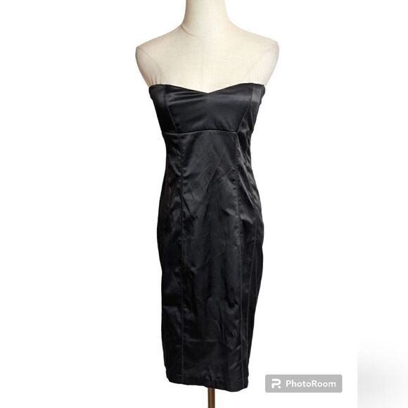 Necessary Objects Y2K Black Satin Corset Dress - Picture 1 of 7